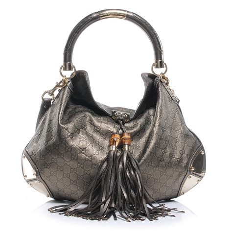 gucci indy tassel hobo bag|GUCCI Leather Large Indy Top Handle Tassel Hobo Black.